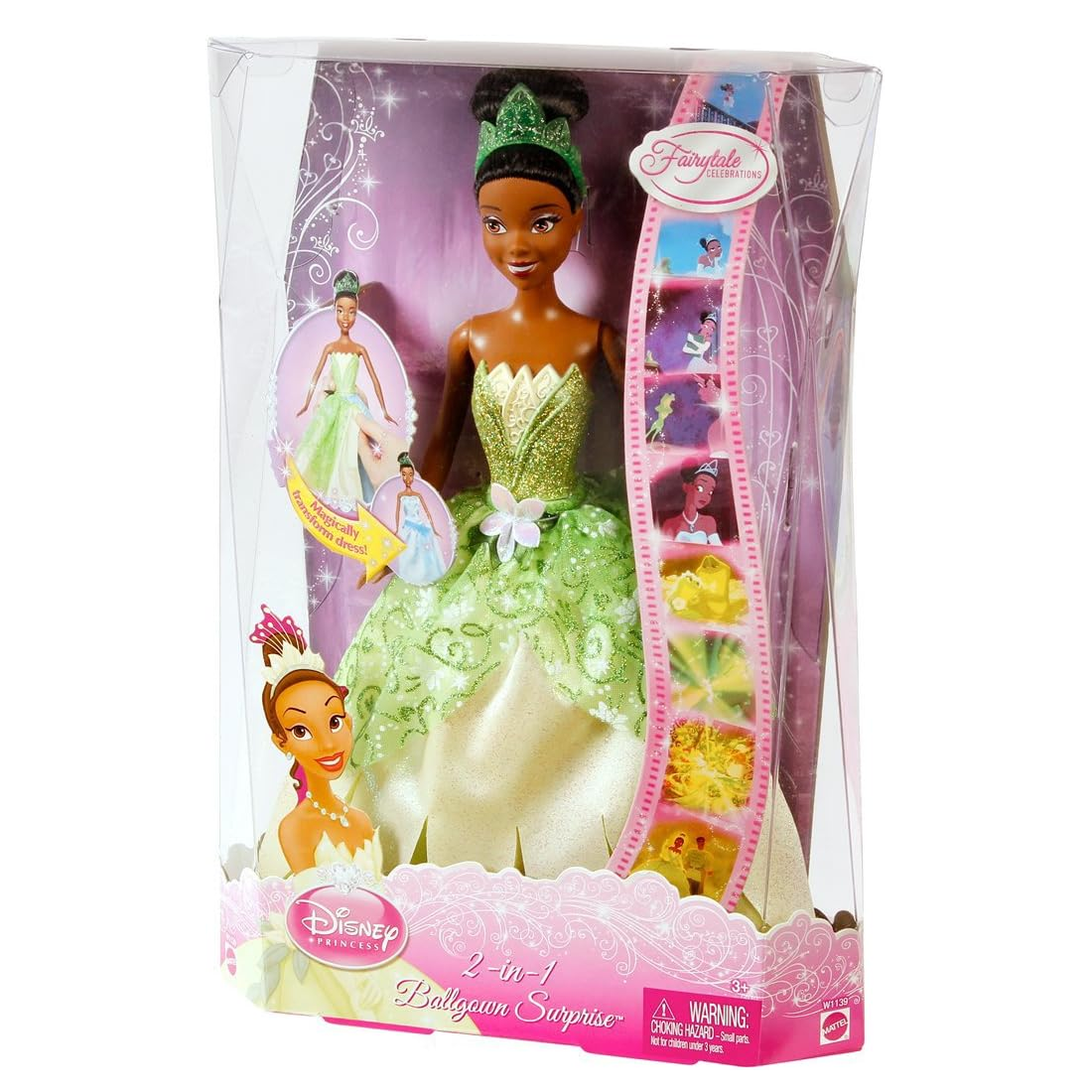 Disney Mattel 2 In 1 Ballgown Surprise Tiana