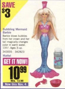 Bubbling mermaid sales barbie