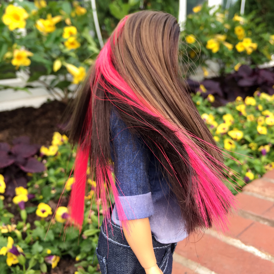 Lammily Neon Pink Hair Extensions