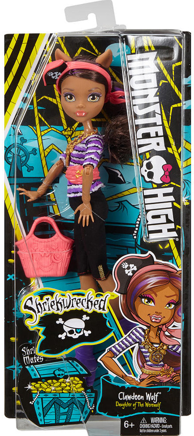 Monstor High Shriekwrecked Shreik Mates Clawdeen Wolf Doll