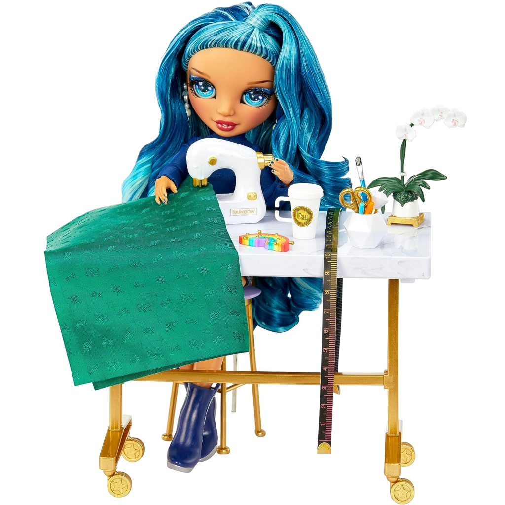 Rainbow High Dream & Design Fashion Studio Playset - Fashion Designer Playset with Blue Skyler Bradshaw Doll and Simple No Sew Fashion Set - Great for Kids 4-12 Years Old and Collectors