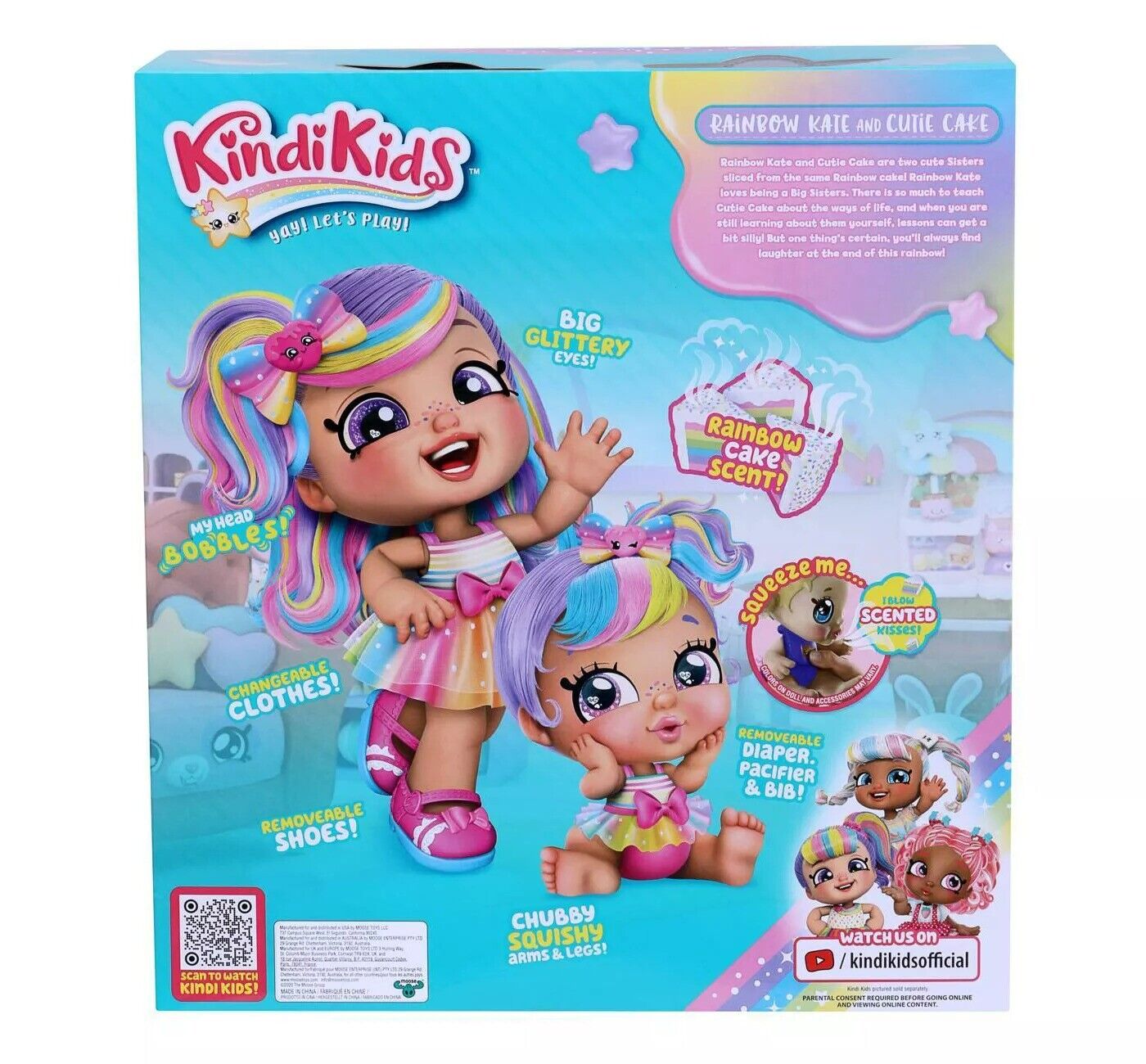 Kindi Kids Scented Sisters Two Pack Rainbow Kate and Cutie Cake