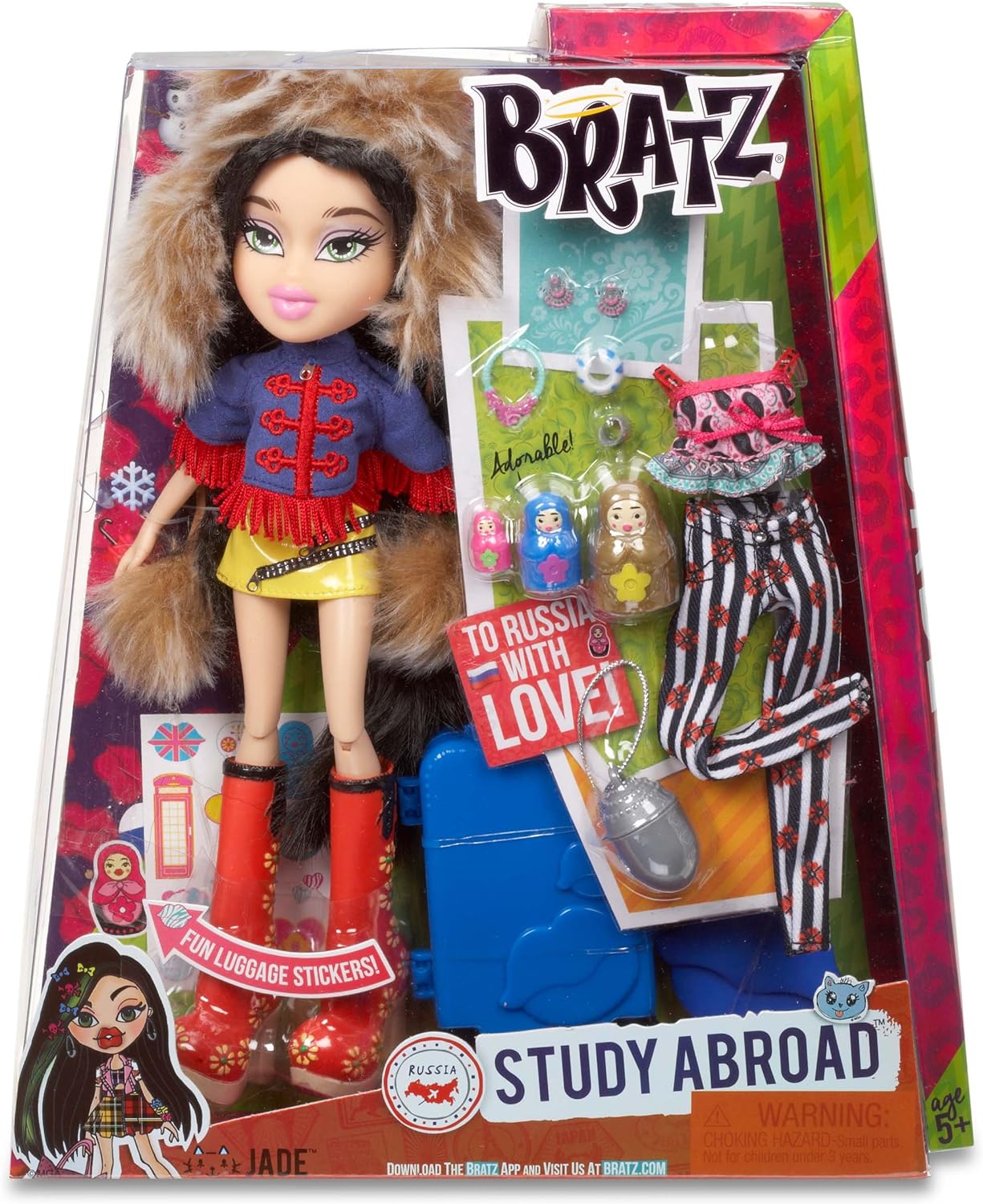 Bratz Yasmin Study Abroad: Bambola Con 2 Abiti, Valigia E Accessori Moda, Giocattolo Per Bambine (Bandai) - 2