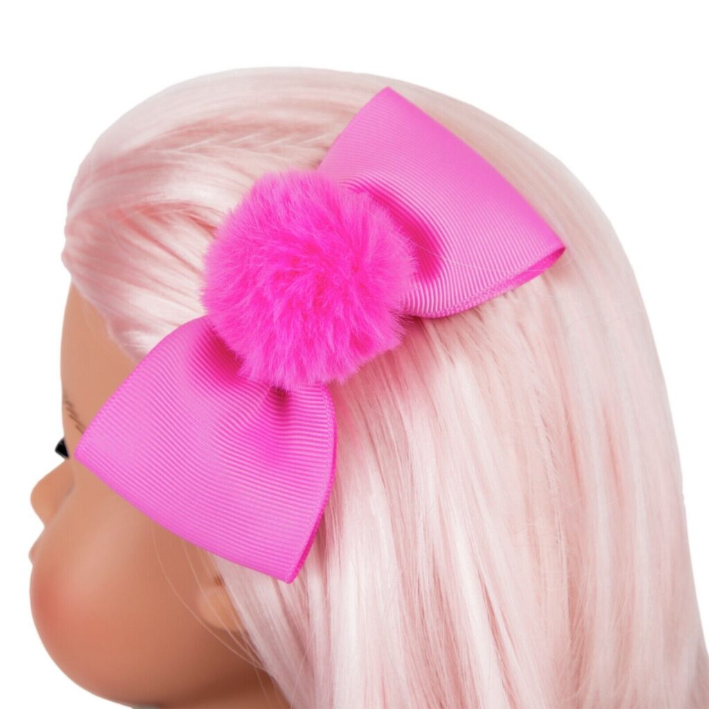 Large Pink Ribbon Hair Bow