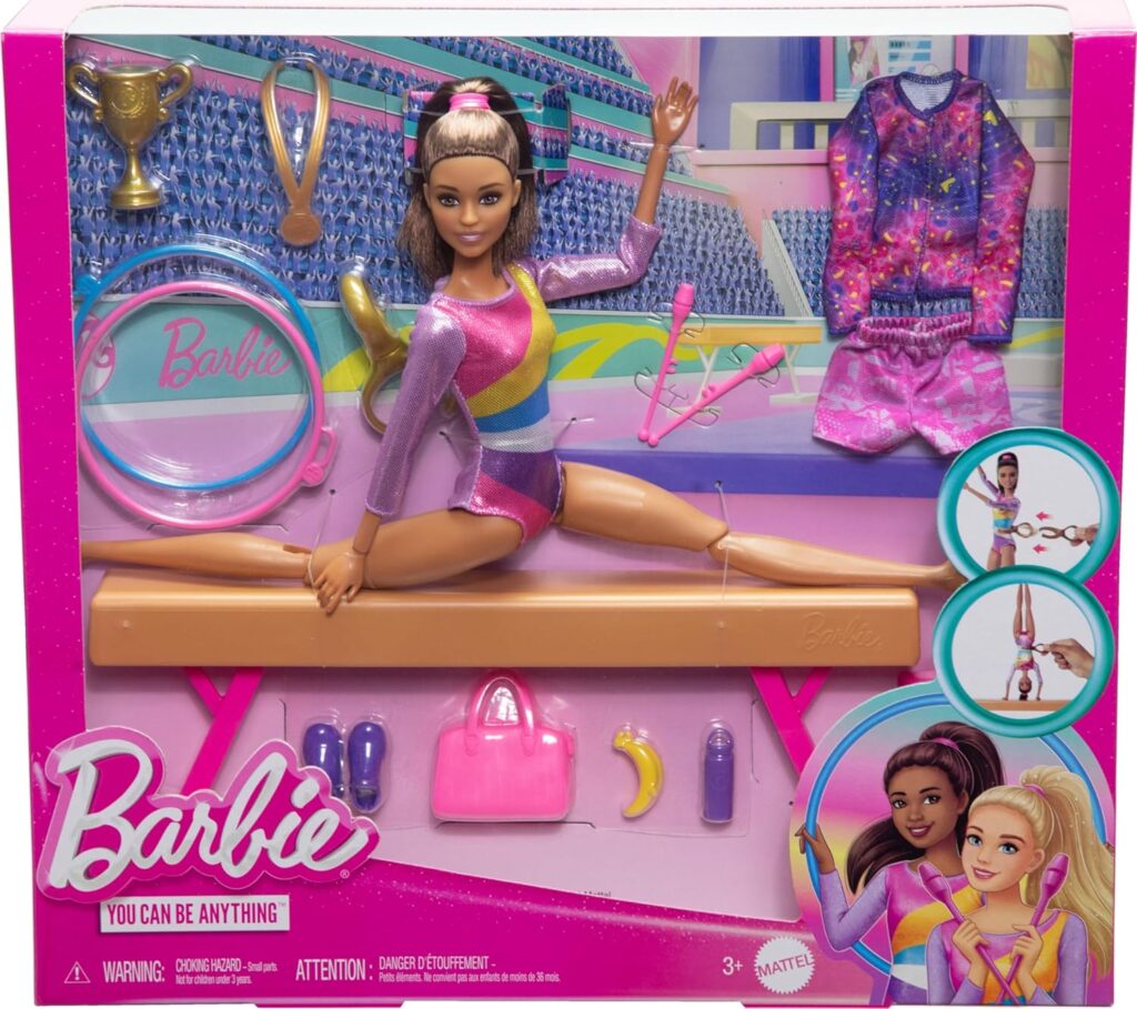 Barbie 2023 Gymnastics Doll and Beam Brunette 